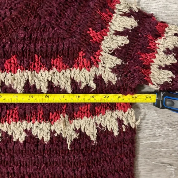 Free People Baltic Fair Isle Small Chunky Knit Sweater Winter - Picture 4 of 5